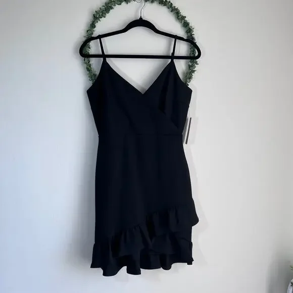 NWT Lulus Sealed With A Kiss Body Con Black Ruffle Dress Size: Medium - Picture 3 of 16